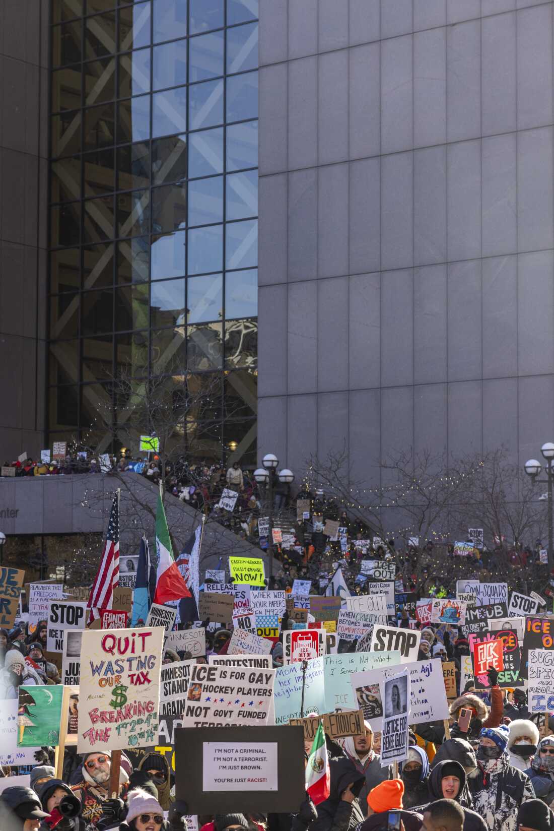 Thousands marched through downtown Minneapolis on Friday for a second consecutive week, calling for an end to Operation Metro Surge.