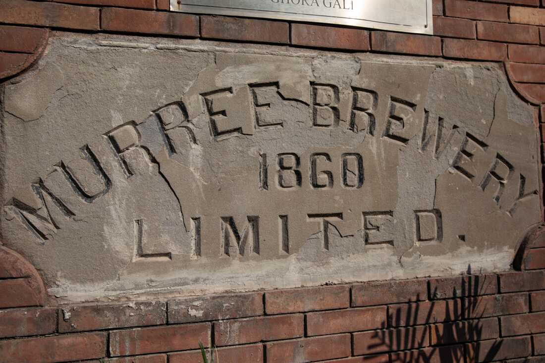 A sign for Murree Brewery is seen outside the factory where beer is produced on Nov. 29, 2025 in Rawalpindi, Pakistan.
