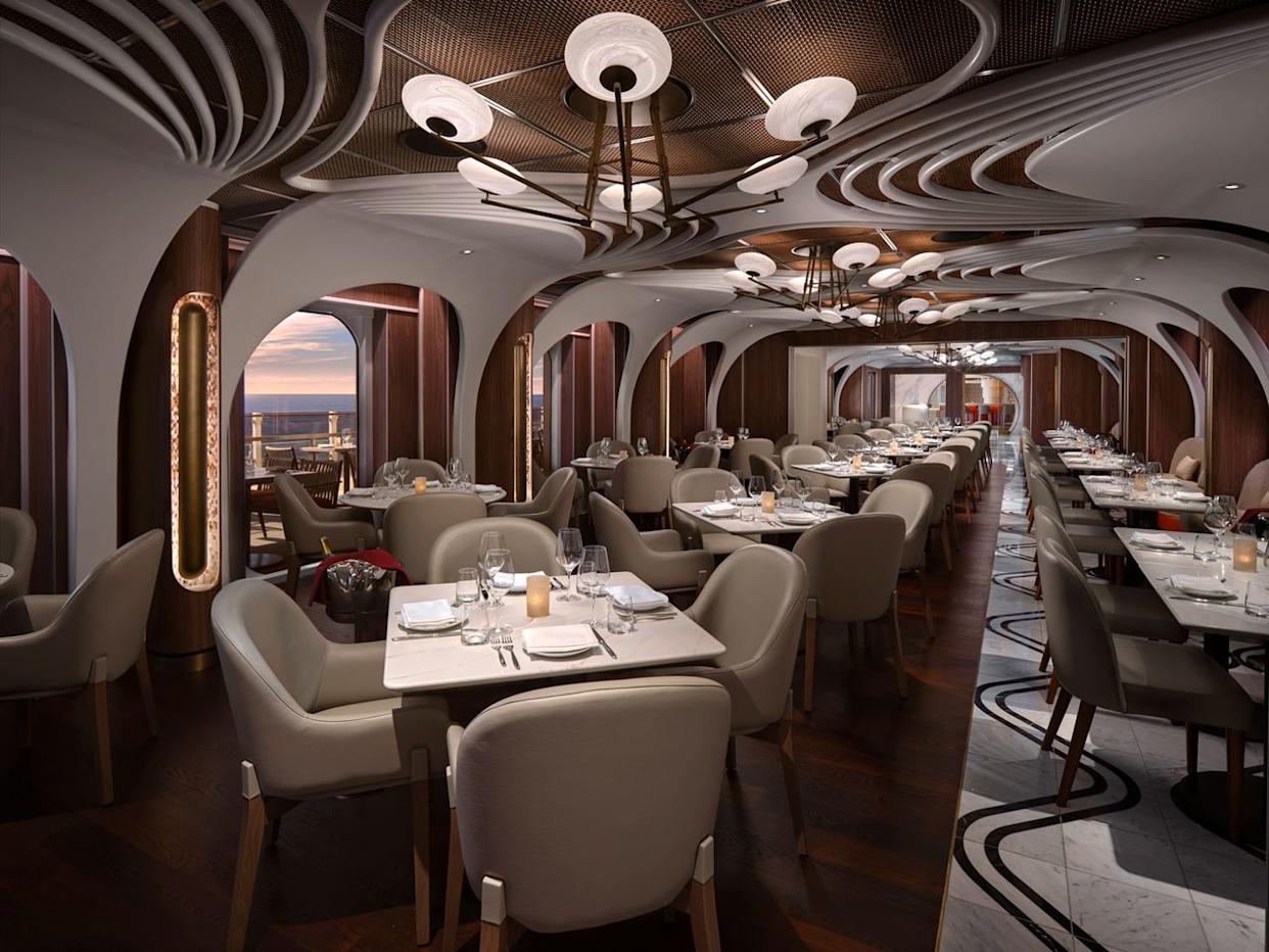 Rendering for the Onda by Scarpetta restaurant on board Norwegian Cruise Line ships Norwegian Cruise Line