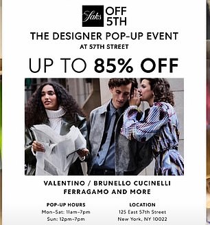 The store's winter sale offered reductions of up to 85 percent