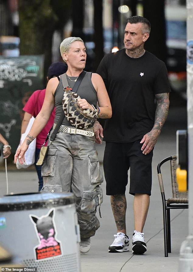 Pink and Hart were last seen publicly together in September (above), when they stepped out in New York City. At the time, the pair appeared tense and were not wearing their wedding rings