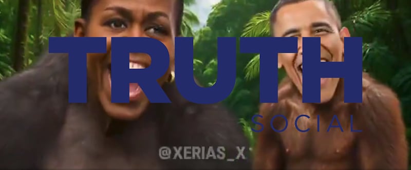 Disgusting image of Obama's superimposed onto apes