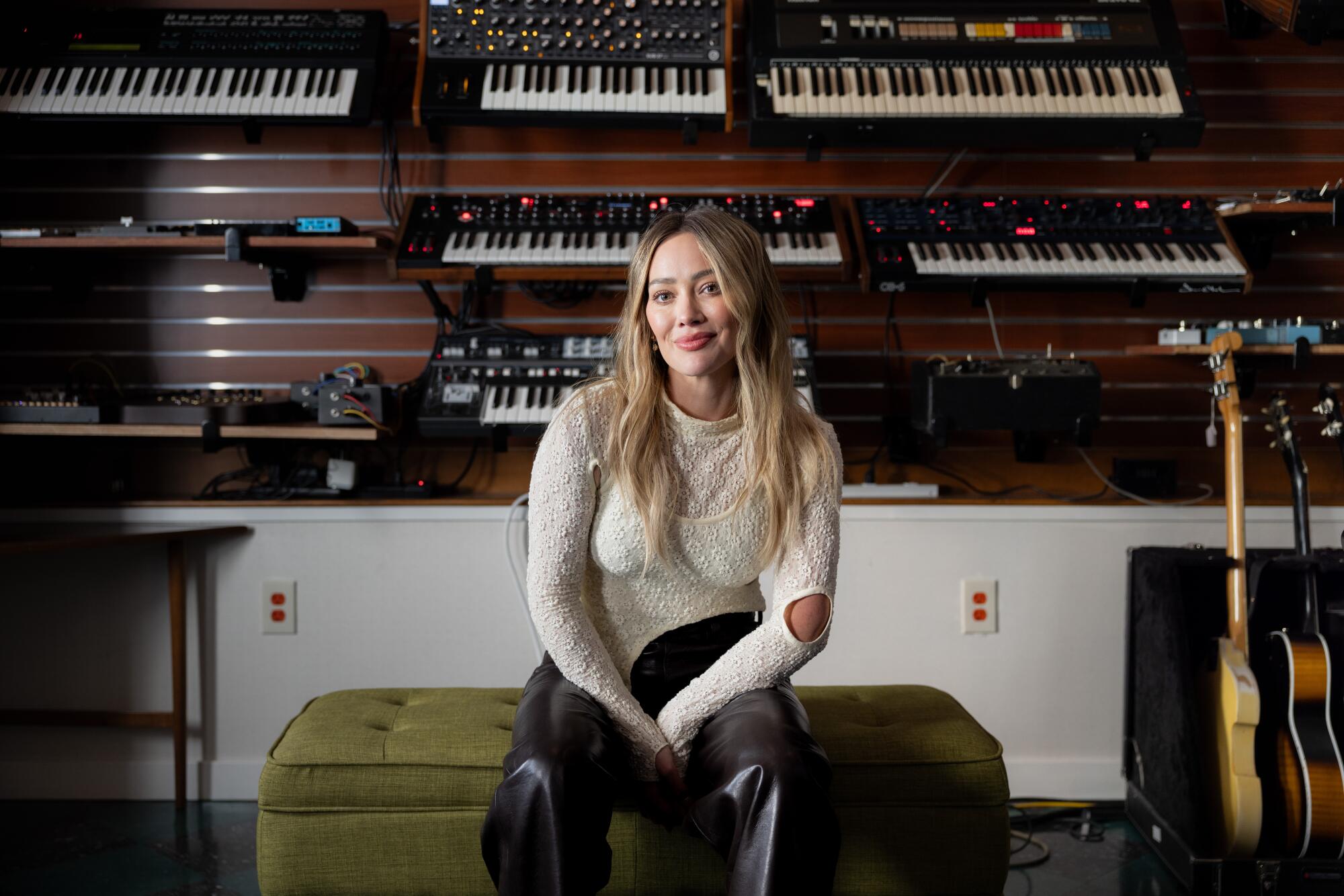 Hilary Duff in the studio where she recorded her new album.