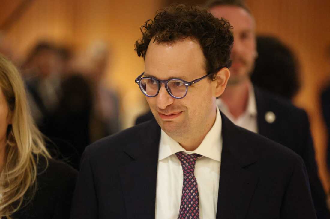 Anthropic CEO Dario Amodei at a meeting in New Delhi last month.