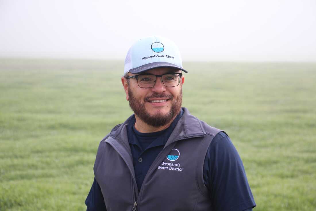 Jose Gutierrez, assistant general manager of Westlands Water District, on land that could become a solar farm.
