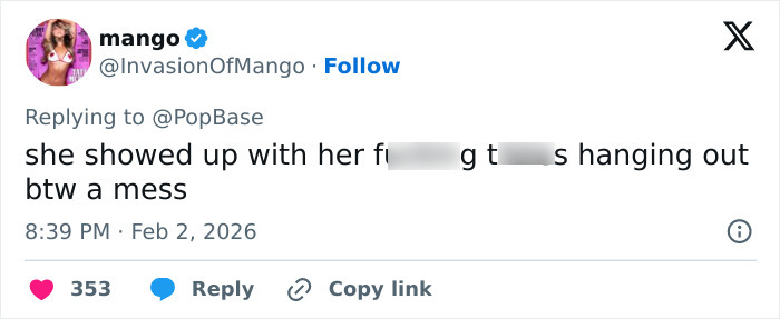 Screenshot of a social media post reacting to Chappell Roan’s Grammys look that sparked outrage and public backlash. Screenshot of a social media post reacting to Chappell Roan’s Grammys look that sparked outrage and public backlash.