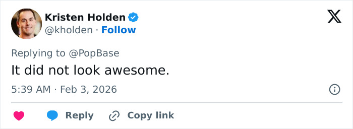 Kristen Holden replies on Twitter about Chappell Roan's Grammys look that sparked outrage and discussion online. Kristen Holden replies on Twitter about Chappell Roan's Grammys look that sparked outrage and discussion online.