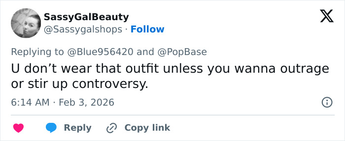 Tweet from SassyGalBeauty discussing controversy and outrage related to Chappell Roan’s Grammys look. Tweet from SassyGalBeauty discussing controversy and outrage related to Chappell Roan’s Grammys look.