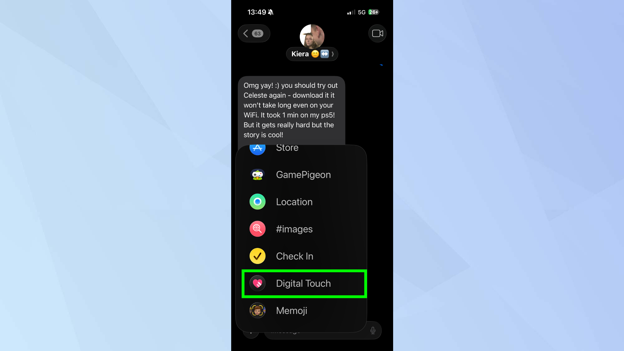 Digital touch on iPhone