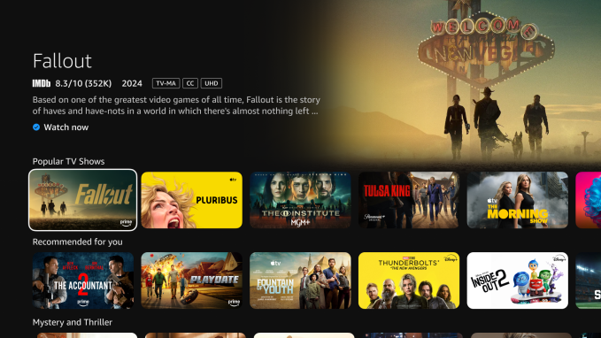New Fire TV UI Browse Screen