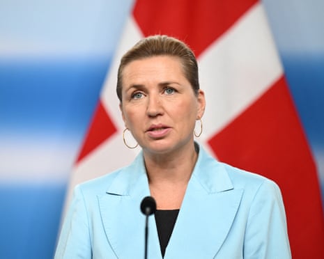 Denmark’s prime minister Mette Frederiksen pictured speaking during a press conference last year.