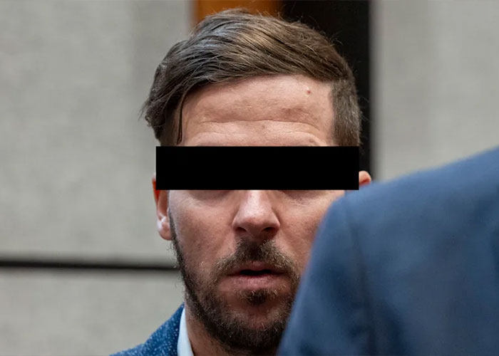 A climber with a black bar over his eyes, involved in a case about girlfriend's heartbreaking last words on mountain. A climber with a black bar over his eyes, involved in a case about girlfriend's heartbreaking last words on mountain.