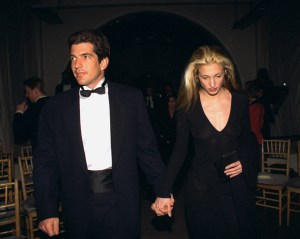 Municipal Art Society of New York Benefit held at the  69th Regiment Armory. John F. Kennedy Jr. with his girlfriend Carolyn Bessette, a Calvin Klein publicist. John and his sister Caroline Kennedy Schlossberg Presented the Jaqueline Onassis Medal to I.M.Pei at the dinner. John very protective and attentive to his girlfriend at the benefit gala was seen holding hands and whispering in her ear. (Photo By: Richard Corkery/NY Daily News via Getty Images)