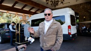 SUN VALLEY, IDAHO - JULY 9: David Zaslav, President and C.E.O. of Warner Bros. Discovery, speaks to reporters as he arrives at the Allen & Company Sun Valley Conference on July 9, 2024 in Sun Valley, Idaho. The annual gathering organized by the investment firm Allen & Co brings together some of the world's most wealthy and powerful figures from the media, finance, technology and political spheres at the Sun Valley Resort for the exclusive weeklong conference. (Photo by Kevork Djansezian/Getty Images)