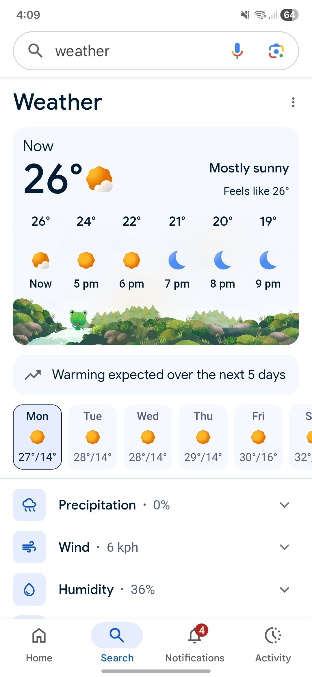 Google weather app