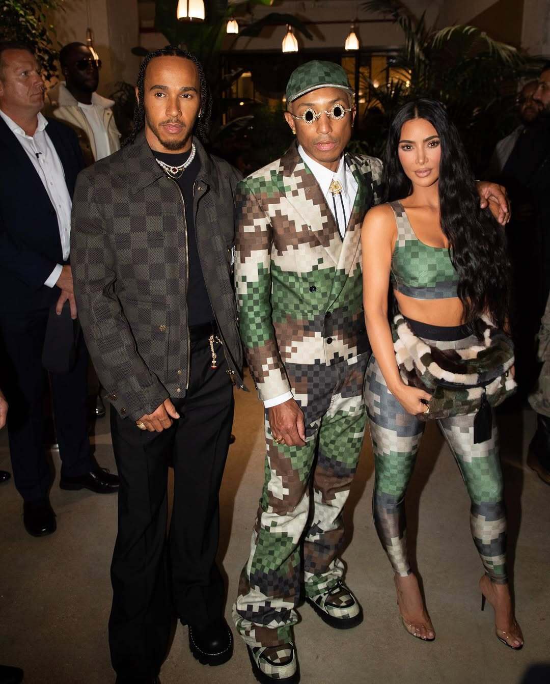 LV Kim kardashian, lewis hamilton, pharrell williams louis vuitton