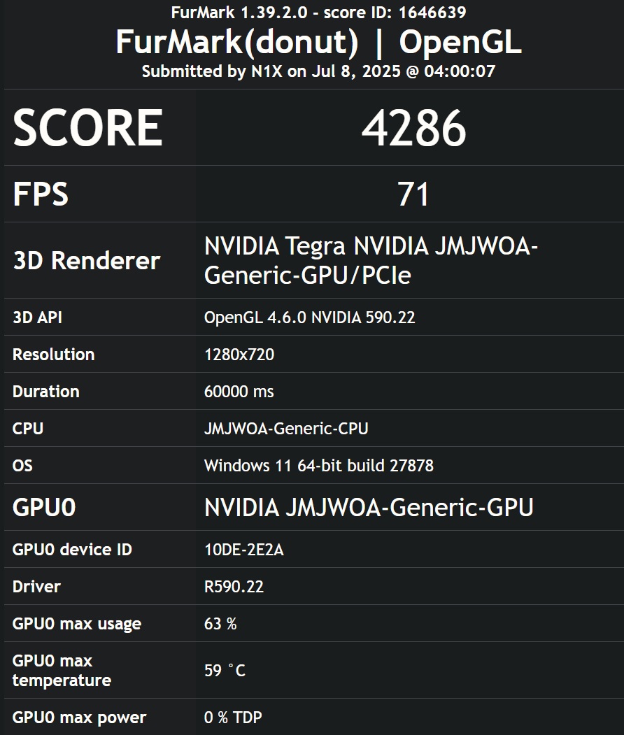 Nvidia N1X benchmark