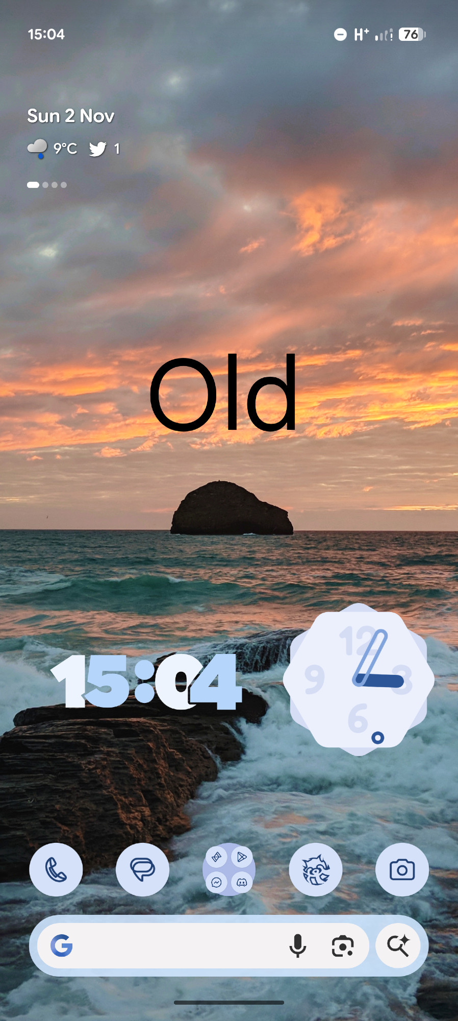 Old Google widget on Pixel Launcher
