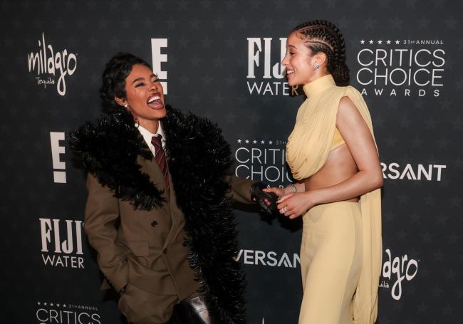 Teyana Taylor and Chase Infiniti at the 31st Annual Critics Choice Awards held at the Barker Hangar on January 04, 2026 in Santa Monica, California.