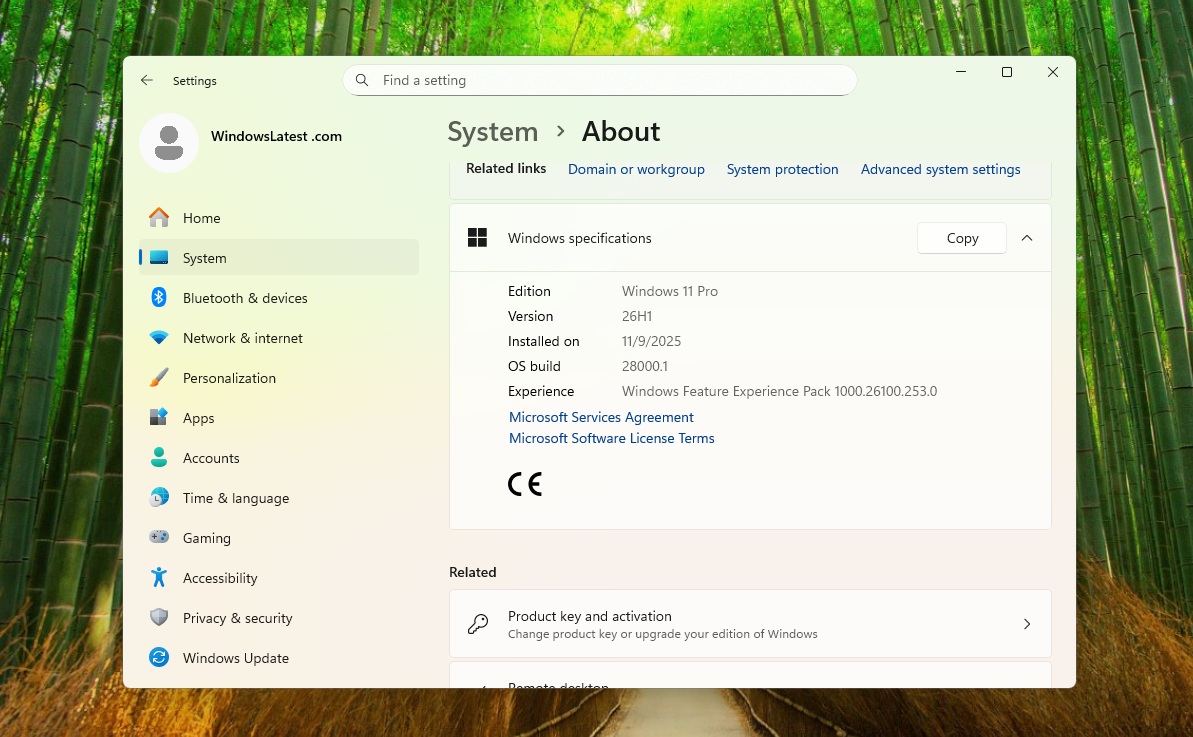 Windows 11 26H1 Build 28000.1
