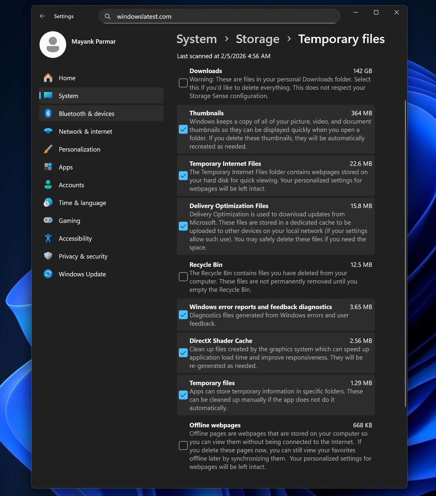 Windows 11 Temporary Files