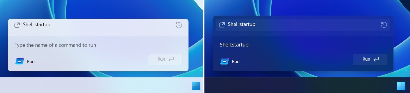 Windows Run modern UI