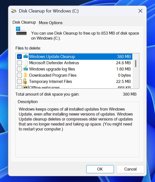 Windows Update Cleanup files