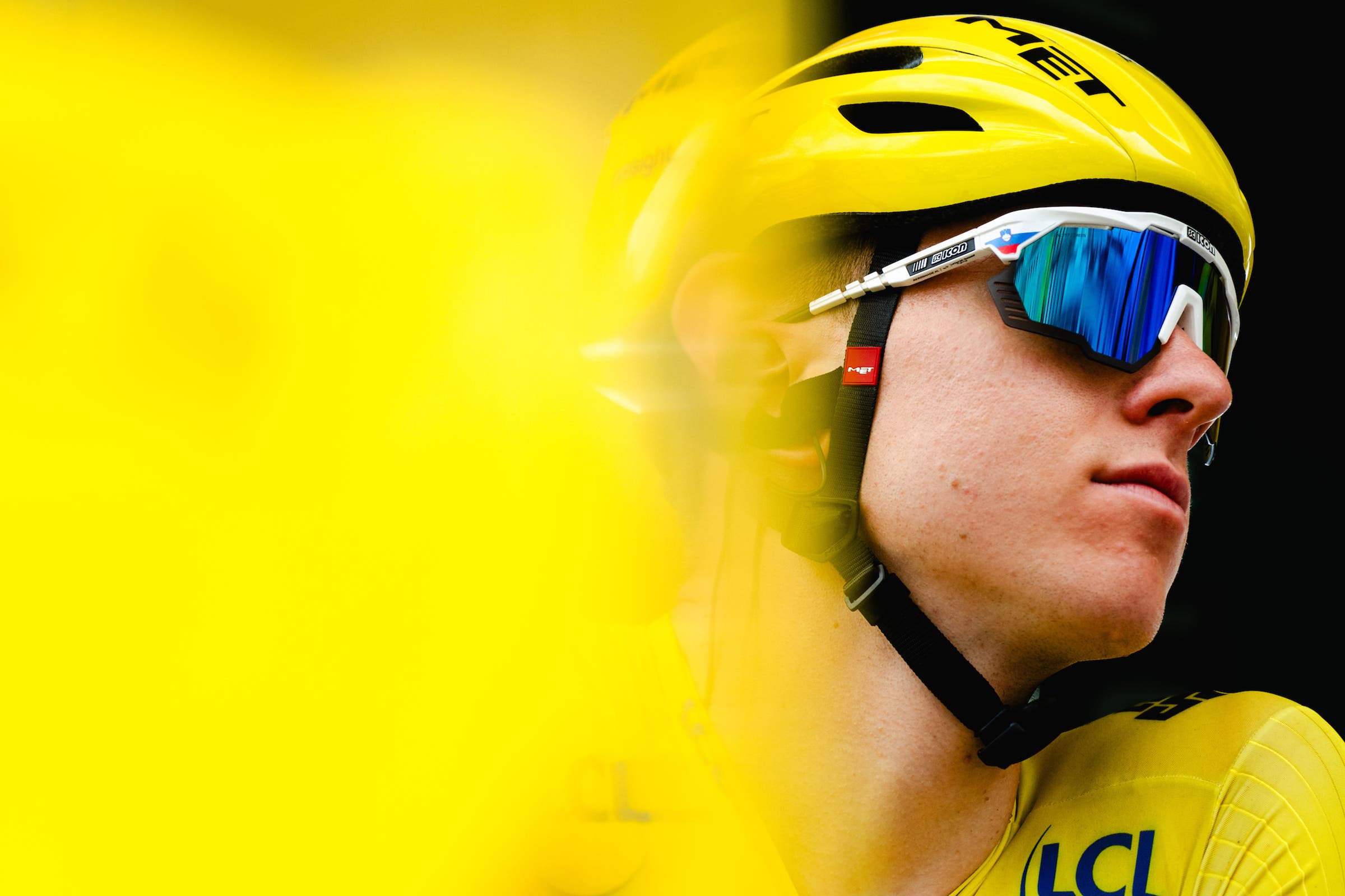 Tadej Pogačar, the race leader at the 2024 Tour de France (Photo by Gruber Images)