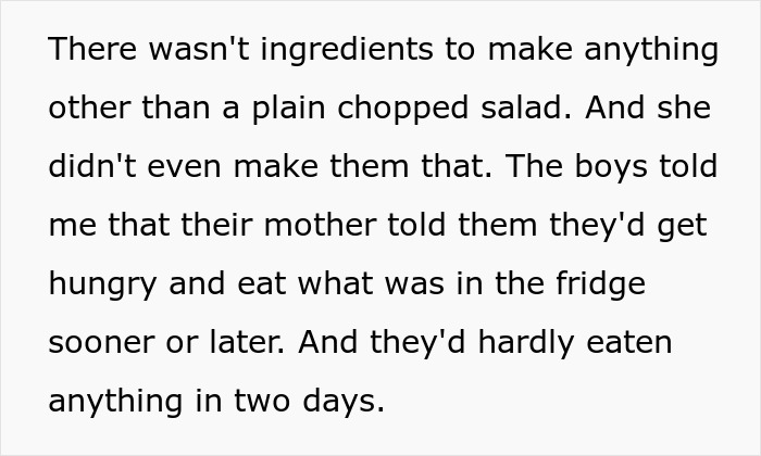 Text excerpt discussing a woman upset with her brother for meddling in her parenting after her kids called him for help.