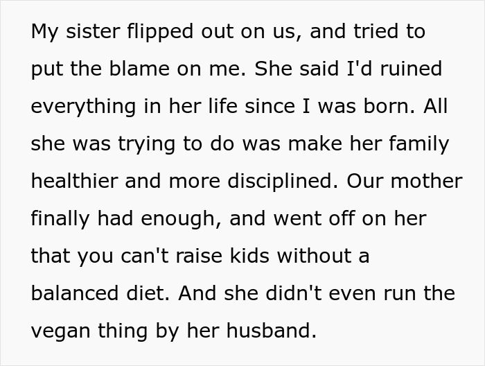 Text excerpt of a woman going berserk on her brother for meddling with her parenting and family discipline issues.