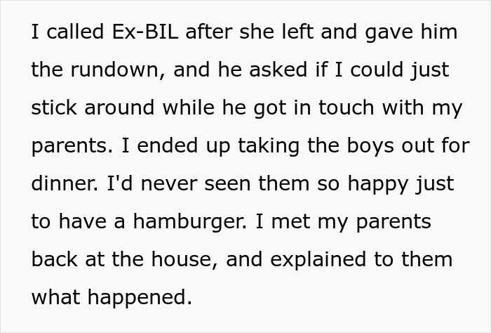 Text excerpt discussing a woman upset with her brother for meddling in her parenting after her kids contacted him for help.