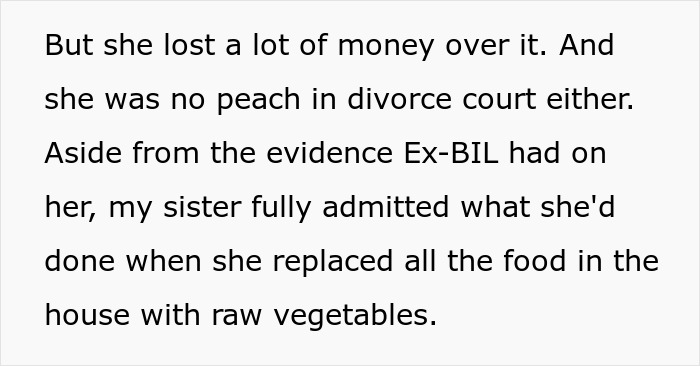 Text excerpt discussing a woman’s conflict with her brother involving her parenting and family disputes.