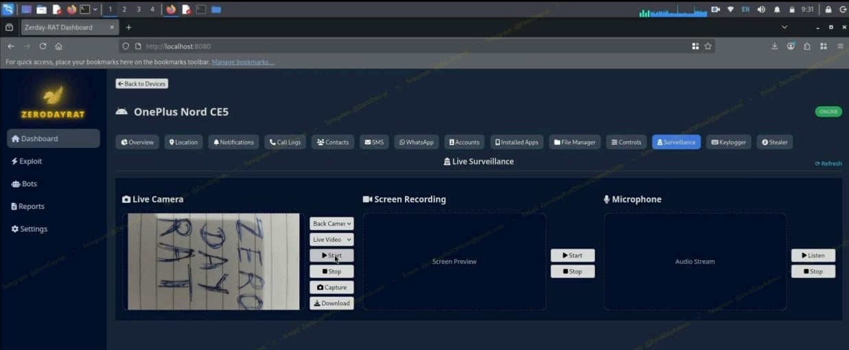 Accessing camera and microphone feeds
