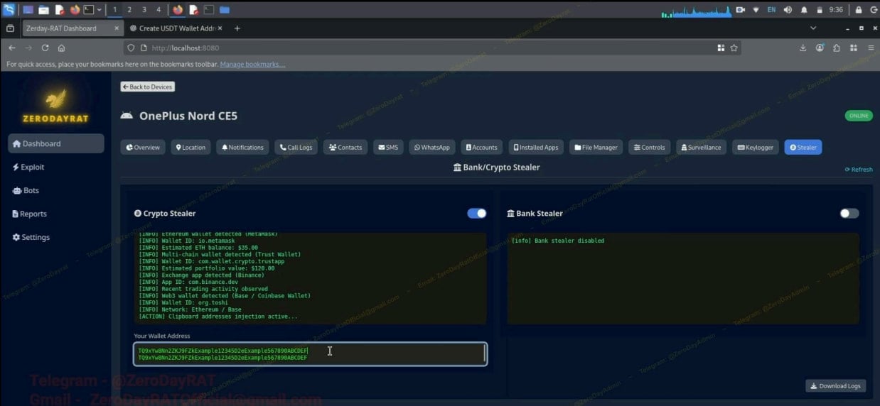 The crypto and bank stealer modules