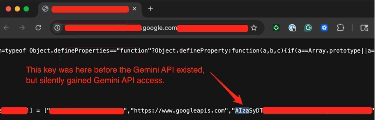 Google's exposed key