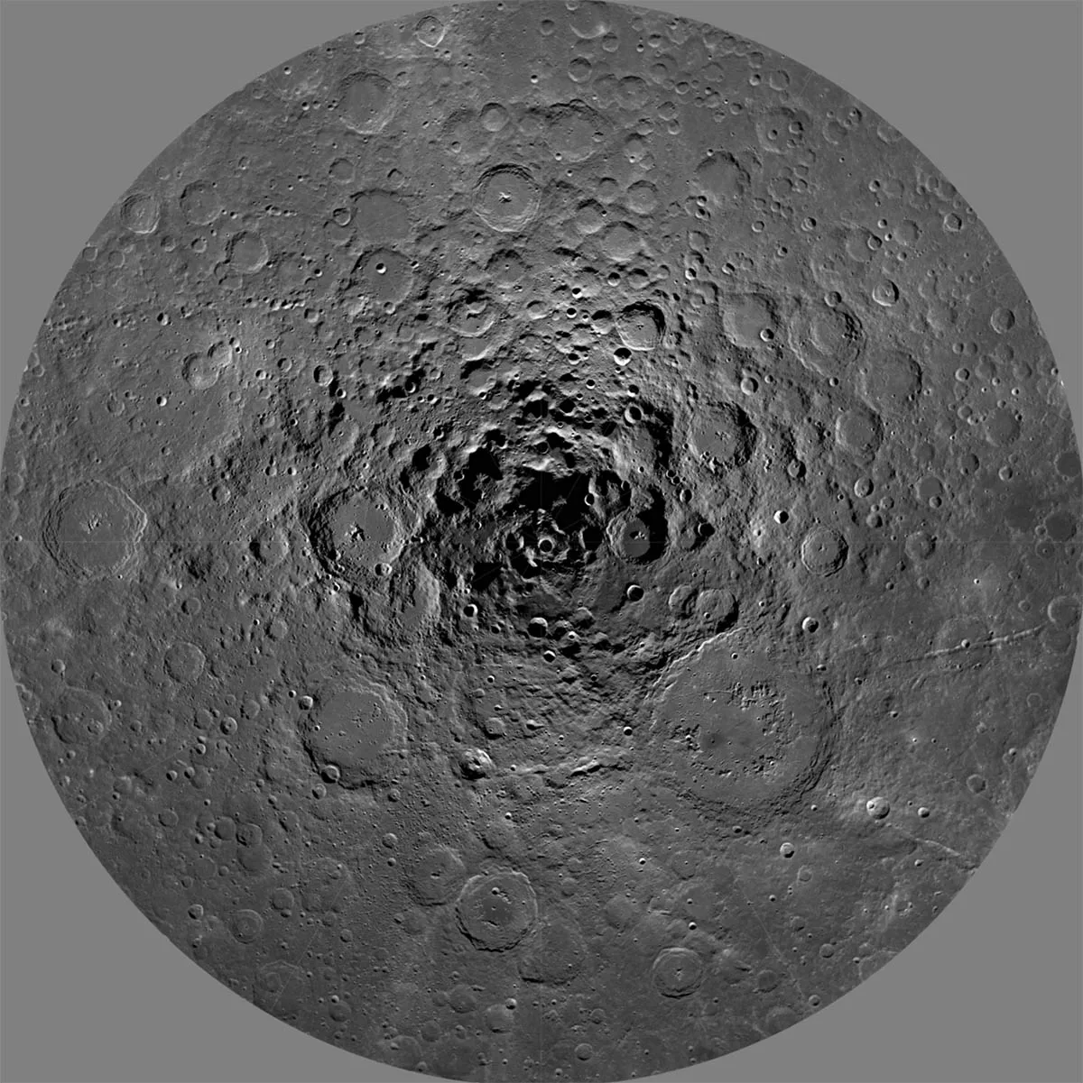 The cratered lunar south pole, where Artemis III, the first crewed mission of the Artemis programme, is expected to land. Credit: NASA/LRO