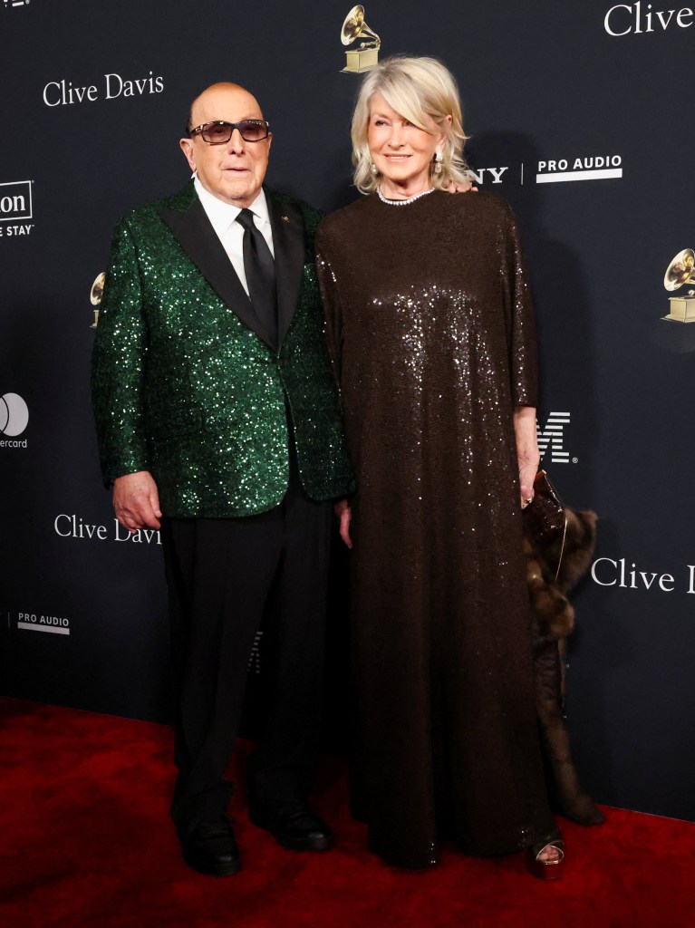 Martha Stewart and Clive Davis attends the 68th GRAMMY Awards Pre-GRAMMY Gala 