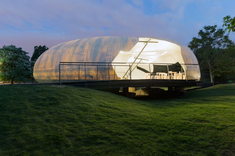 Radić's doughnut-shaped Serpentine Pavilion was wrapped in a translucent fiberglass shell.
