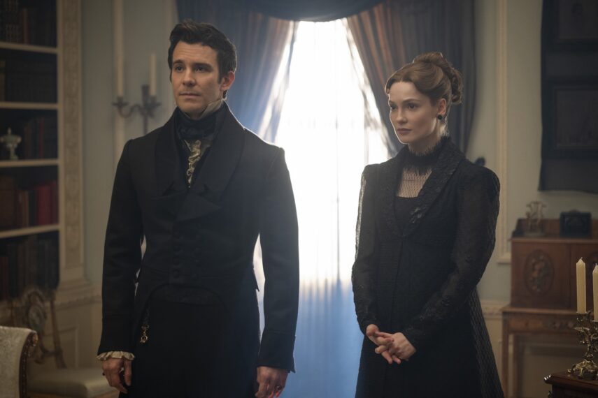 Luke Thompson as Benedict Bridgerton, Hannah Dodd as Francesca Bridgerton in episode 407 of Bridgerton.