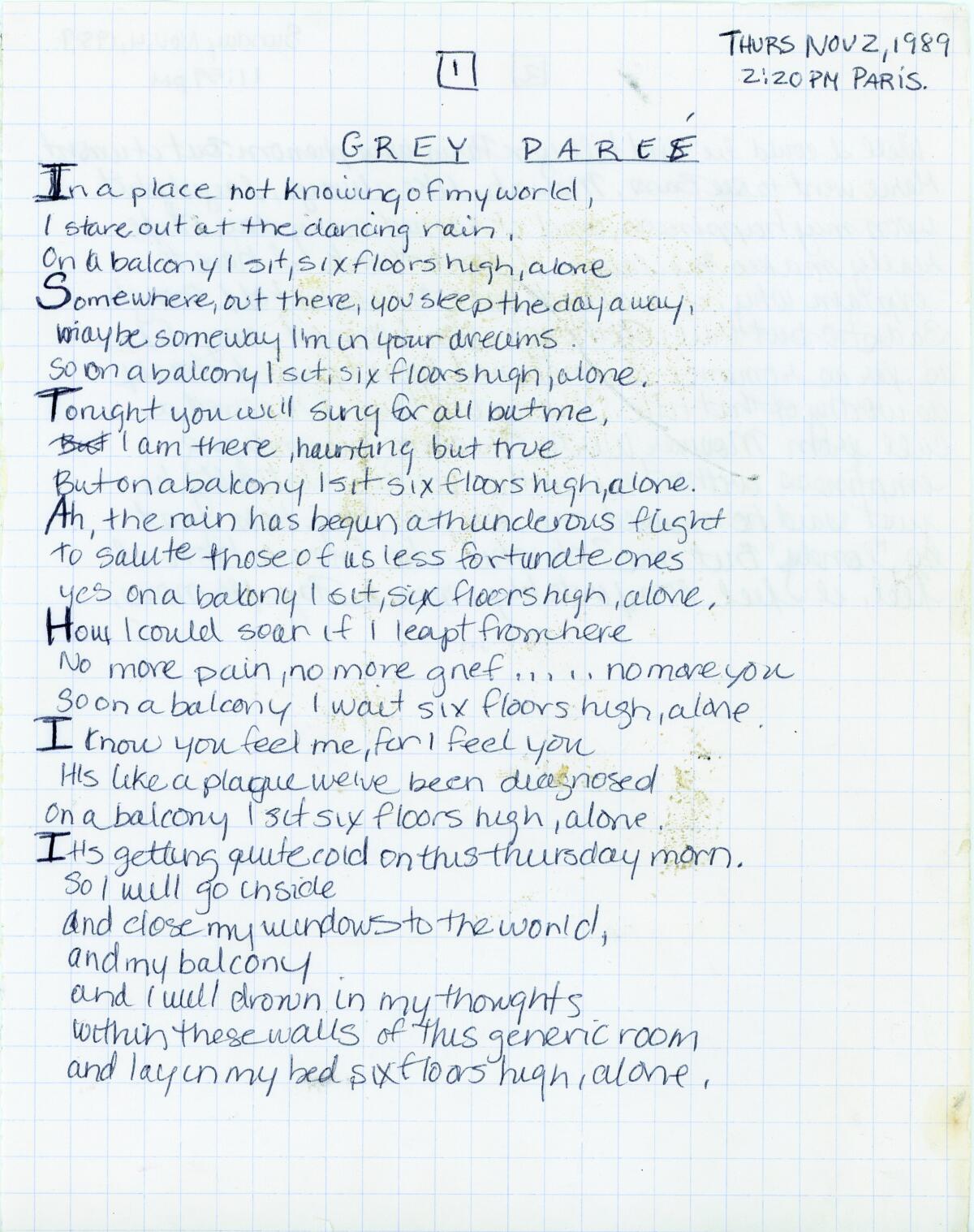 A page from a diary.