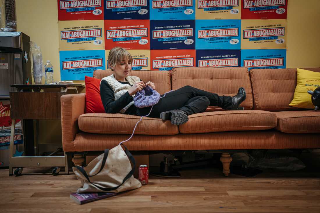 Kat Abughazaleh, a 26 year old former journalist and content creator running in the Democratic primary for Illinois’ 9th Congressional District