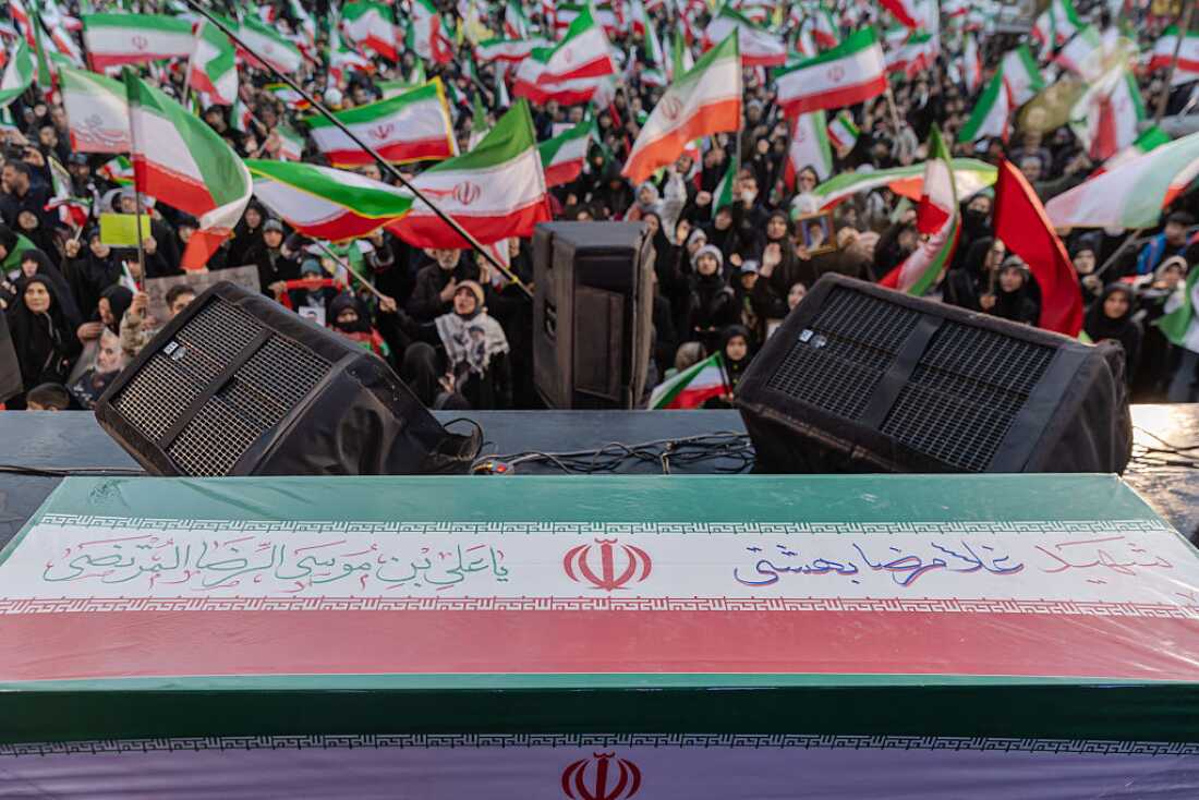 Iranians gather for a rally on March 20, 2026 in Tehran, Iran. The United States and Israel continued their joint attack on Iran that began on February 28. Iran retaliated by firing waves of missiles and drones at Israel, and targeting U.S. allies in the region.