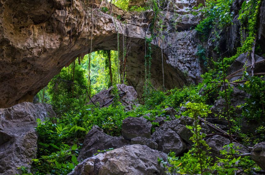 Laang Spean Cave in Battambang Province, north-western Cambodia.