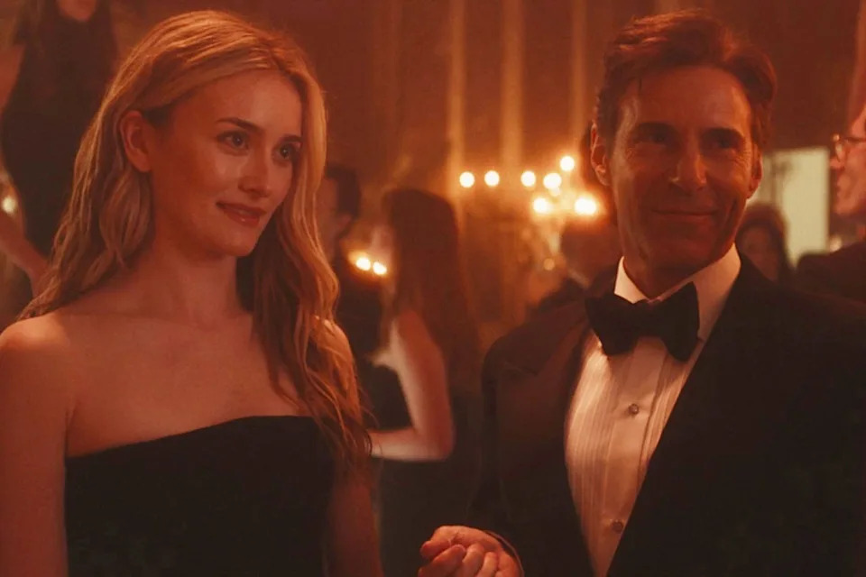 Sarah Pidgeon as Carolyn Bessette and Alessandro Nivola as Calvin Klein on 'Love Story'Credit: FX