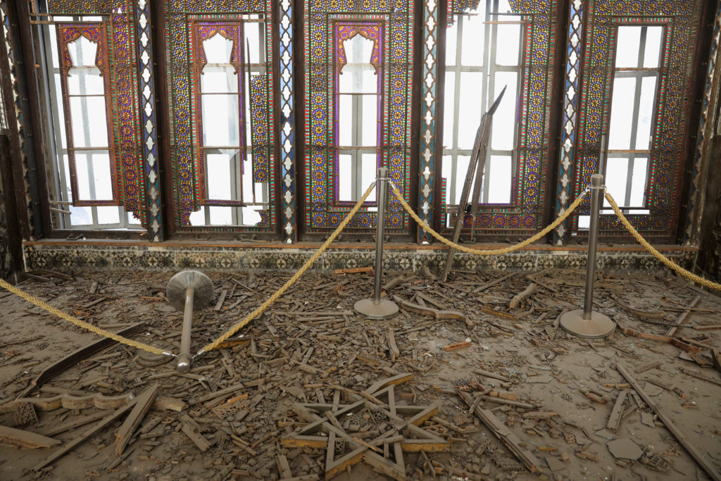 Debris at the historical monument Golestan Palace after it was damaged in an Israeli and U.S. strike, in Tehran