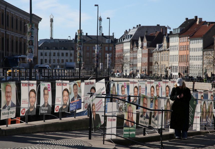 Posters for candidates in the upcoming Danish elections, in Copenhagen