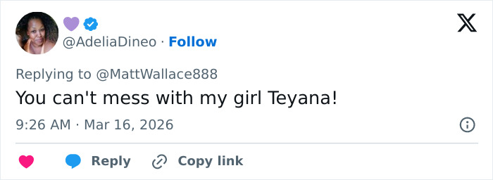 Social media post supporting Teyana Taylor after viral Oscars moment with security guard.