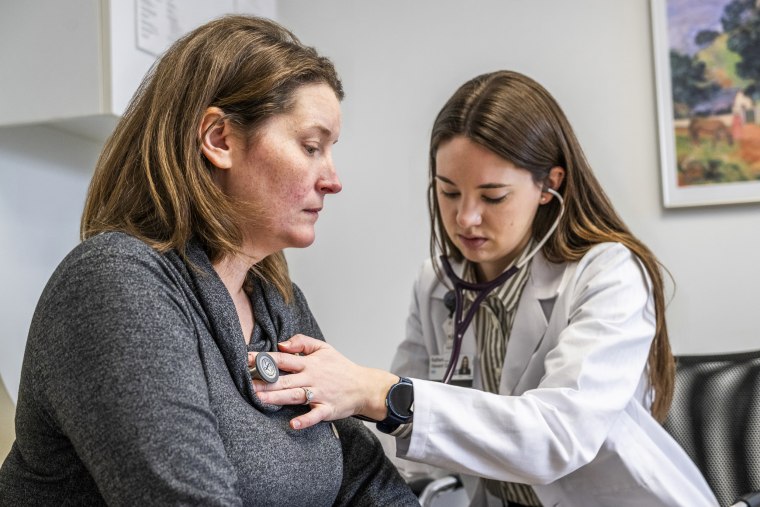 A patient with MS during testing and a doctors appointment on Feb. 23, 2026 at the Cleveland Clinic.