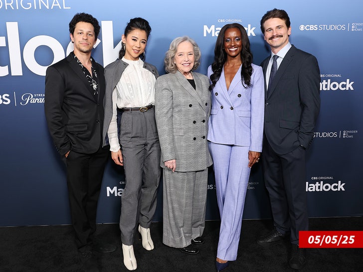 David Del Rio, Leah Lewis, Kathy Bates, Skye P. Marshall and Jason Ritter matlock sub getty swipe