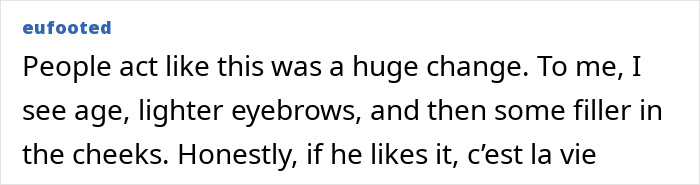 Text excerpt discussing Jim Carrey’s new face, highlighting aging signs and subtle cosmetic changes by the actor.